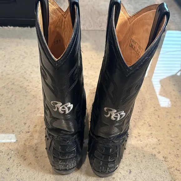Rogers Leather Cowboy boots. Size 9.5.  Croc/alligator/ostrich-see pictures.