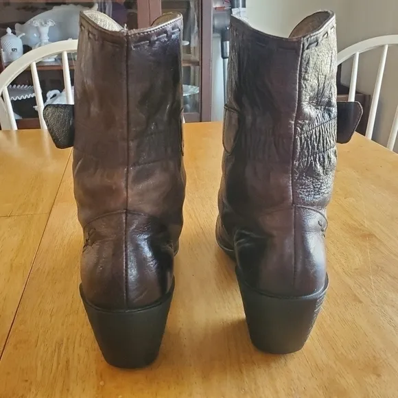 Romika Distressed Brown Leather Boots sz 38