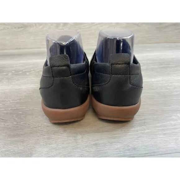 Romika Loire 05 Women's US 8.5 Black Leather Slip-On Wedge Driving Loafer Shoes