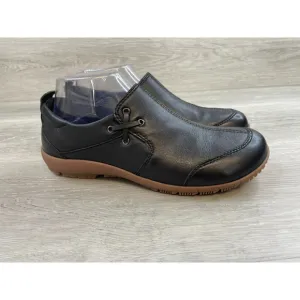 Romika Loire 05 Women's US 8.5 Black Leather Slip-On Wedge Driving Loafer Shoes