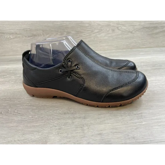 Romika Loire 05 Women's US 8.5 Black Leather Slip-On Wedge Driving Loafer Shoes