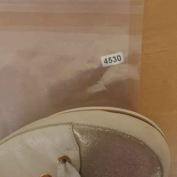 Ron White Sneakers White Cream Champagne Leather Nova Italy