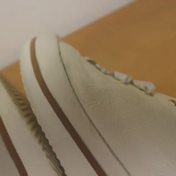 Ron White Sneakers White Cream Champagne Leather Nova Italy