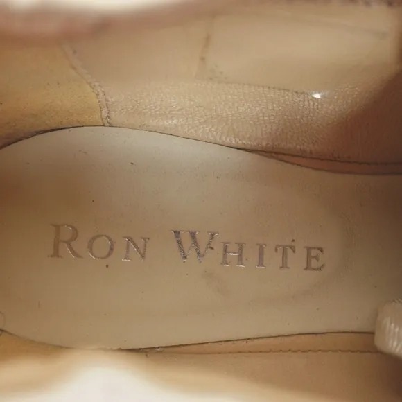 Ron White Sneakers White Cream Champagne Leather Nova Italy
