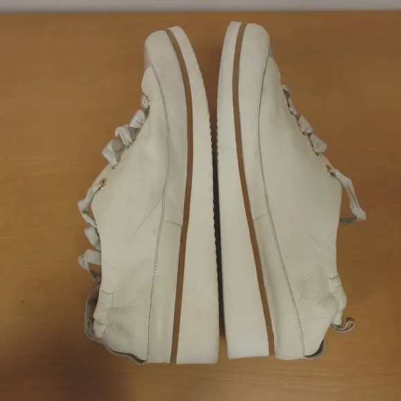 Ron White Sneakers White Cream Champagne Leather Nova Italy