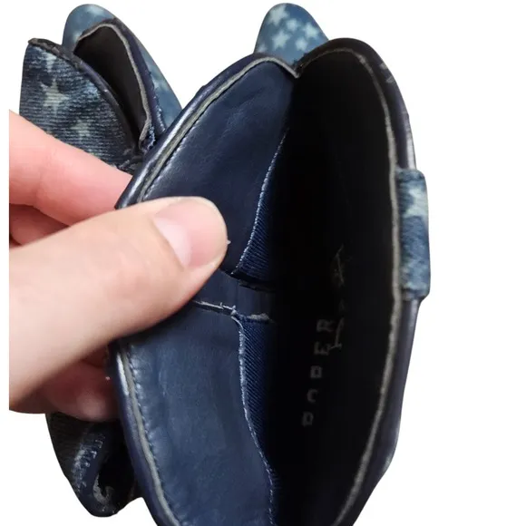 Roper Merica Denim Snip Toe Western Boots Blue Stars 8.5 Stone Wash Western NWT