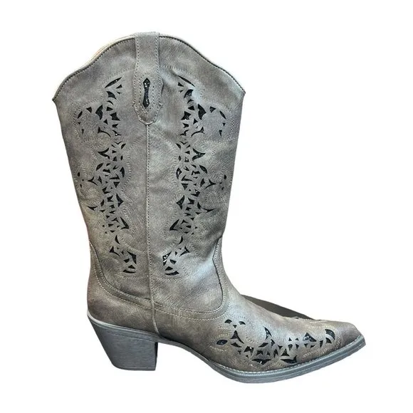 Roper Women's Alisa Metallic Inlay Boot - Pointed Toe - 09-021-1556-1020 BR
