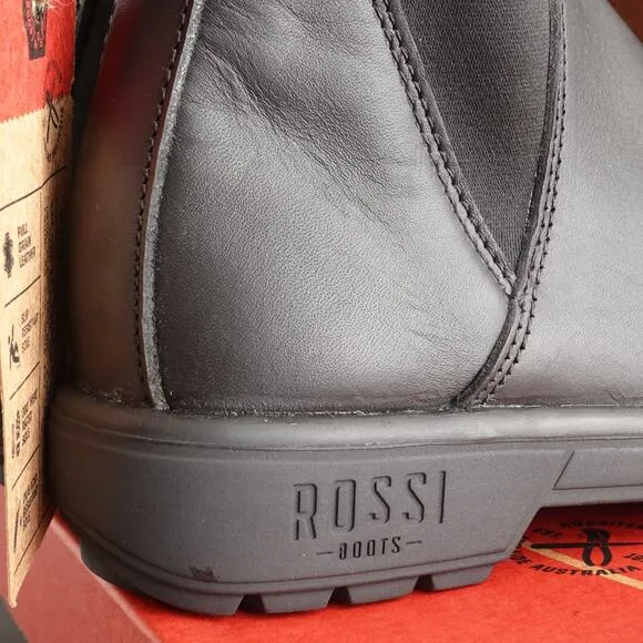 Rossi Boots WMS SZ AU 7 US 8 Black Endura Leather Chelsea Ankle Work Utility NIB