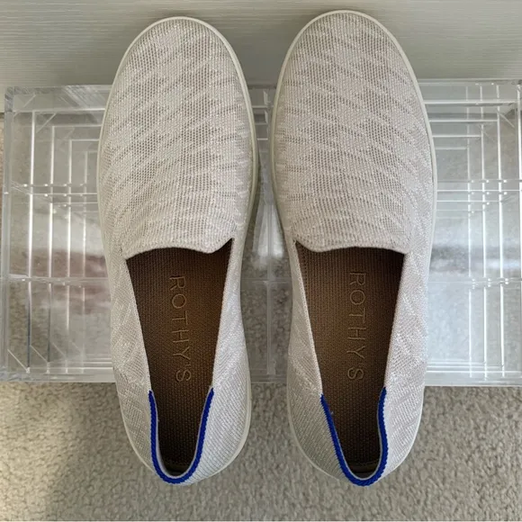 Rothy's Limited Edition Ivory Houndstooth Original Slip On Sneaker Size 8