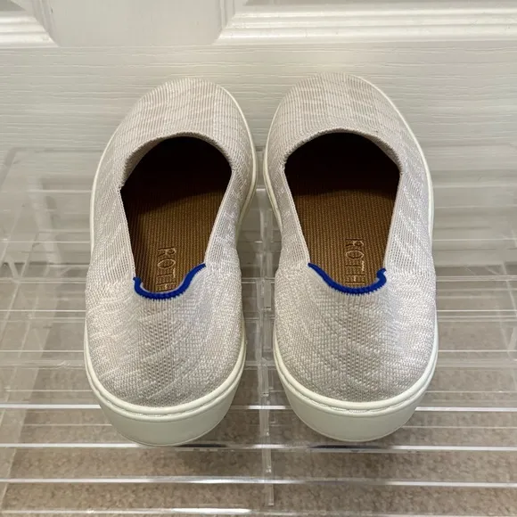 Rothy's Limited Edition Ivory Houndstooth Original Slip On Sneaker Size 8