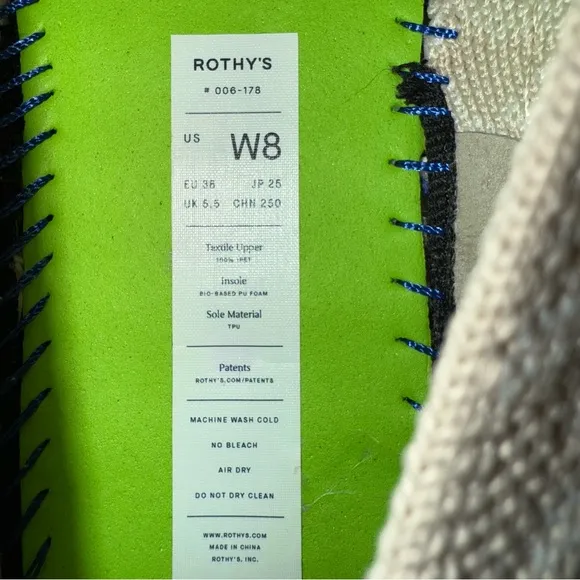 Rothy's Limited Edition Ivory Houndstooth Original Slip On Sneaker Size 8