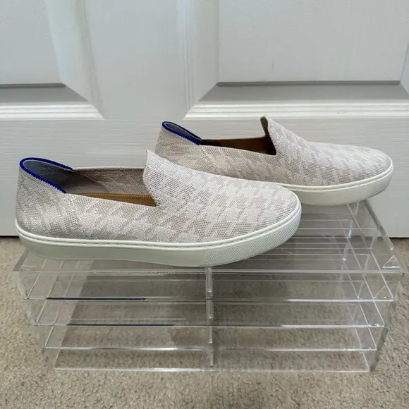 Rothy's Limited Edition Ivory Houndstooth Original Slip On Sneaker Size 8