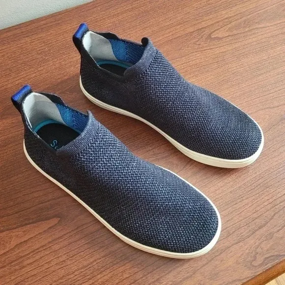 Rothy’s Metallic Lattice Stitch Chelsea High Top Slip-On Sneakers(7.5)