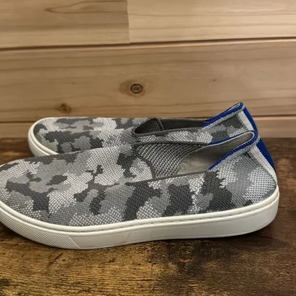 Rothy’s Size 4 Little Girls Kids Gray Camouflage Slip On Sneaker Shoes