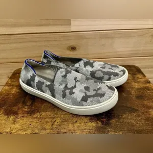 Rothy’s Size 4 Little Girls Kids Gray Camouflage Slip On Sneaker Shoes