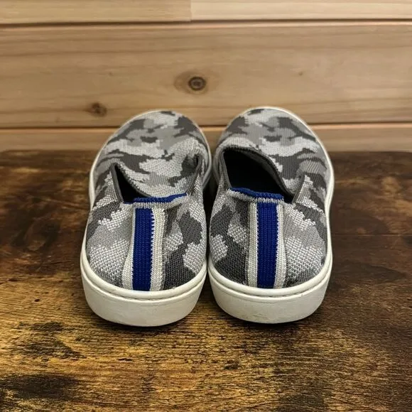 Rothy’s Size 4 Little Girls Kids Gray Camouflage Slip On Sneaker Shoes