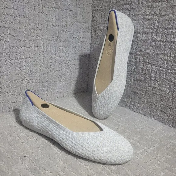 Rothy's The Flat Women's Size 9.5 US Salt Honeycomb Round Toe Slip On Shoes