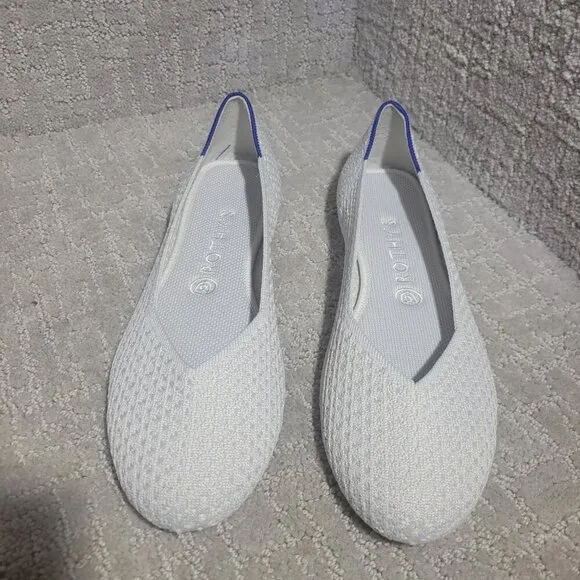 Rothy's The Flat Women's Size 9.5 US Salt Honeycomb Round Toe Slip On Shoes