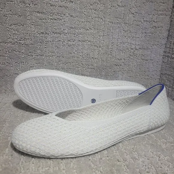 Rothy's The Flat Women's Size 9.5 US Salt Honeycomb Round Toe Slip On Shoes