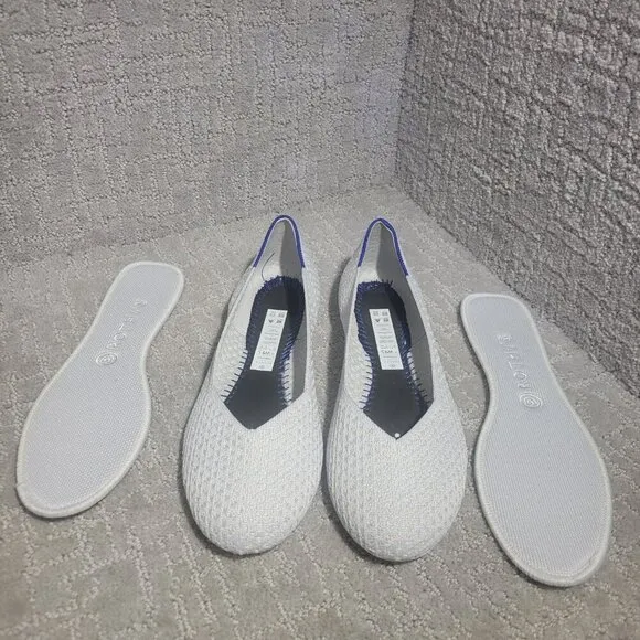 Rothy's The Flat Women's Size 9.5 US Salt Honeycomb Round Toe Slip On Shoes