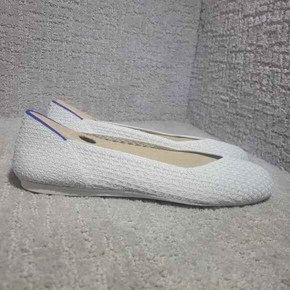 Rothy's The Flat Women's Size 9.5 US Salt Honeycomb Round Toe Slip On Shoes