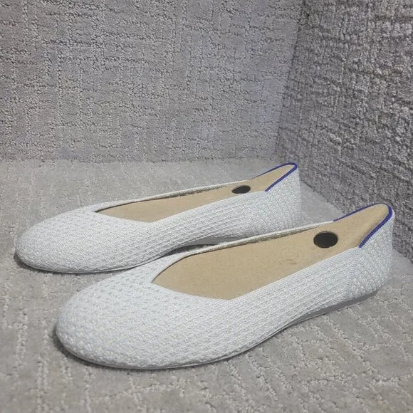 Rothy's The Flat Women's Size 9.5 US Salt Honeycomb Round Toe Slip On Shoes