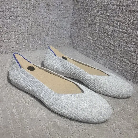 Rothy's The Flat Women's Size 9.5 US Salt Honeycomb Round Toe Slip On Shoes