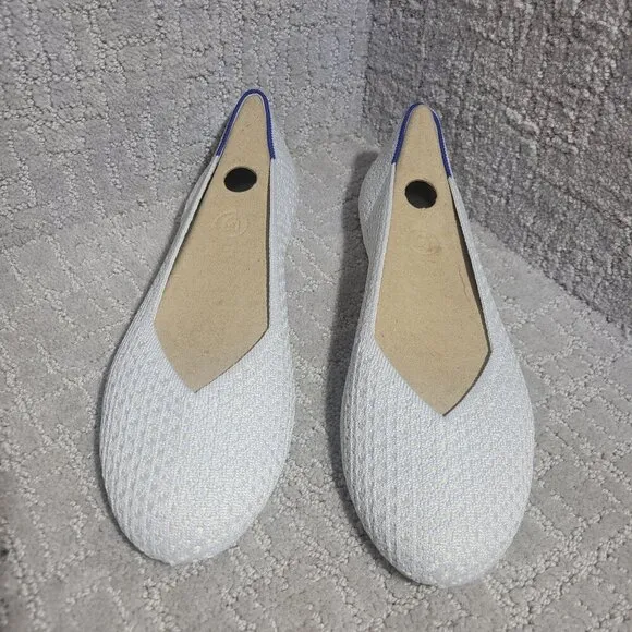 Rothy's The Flat Women's Size 9.5 US Salt Honeycomb Round Toe Slip On Shoes