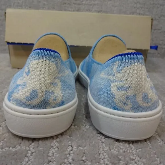 Rothy's The Kid Blue Octopus Knit Slip On Sneaker Shoes Multiple Sizes