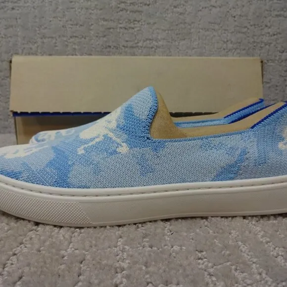 Rothy's The Kid Blue Octopus Knit Slip On Sneaker Shoes Multiple Sizes
