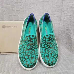 Rothy's The Kids Sneaker Aqua Camo Slip On Shoes Little Kids Size 2