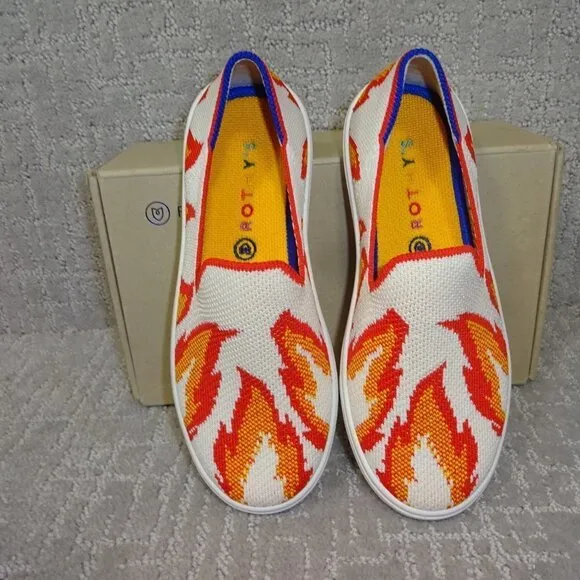 Rothy's The Kids Sneaker Flames Slip On Flats Shoes Kids Size 10-13-1-2