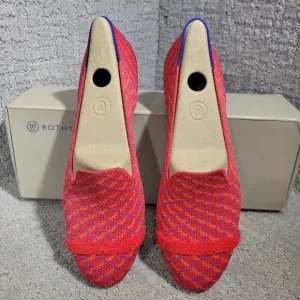 Rothys The Loafer Womens Size 8 US Pomegranate Grid Round Toe Slip on Flat Shoes