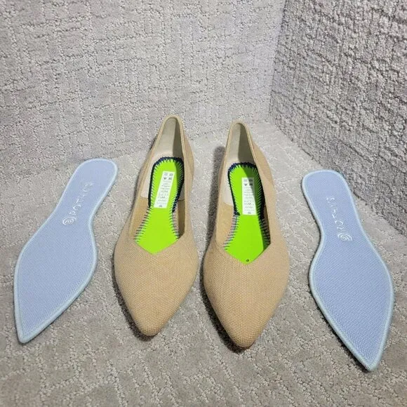 Rothy's The Merino Collection Camel Pointed Flat Slip on Shoes Womens Size 11 US