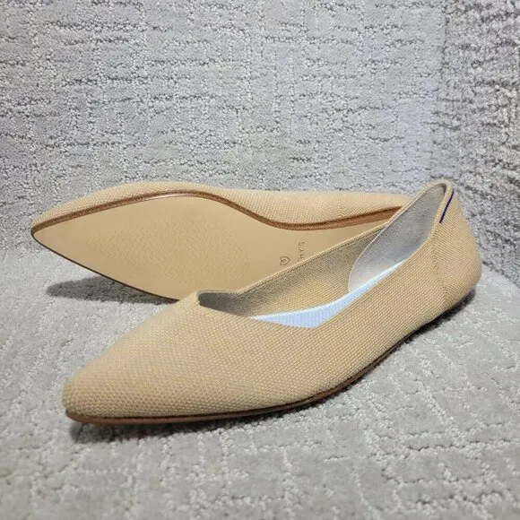 Rothy's The Merino Collection Camel Pointed Flat Slip on Shoes Womens Size 11 US
