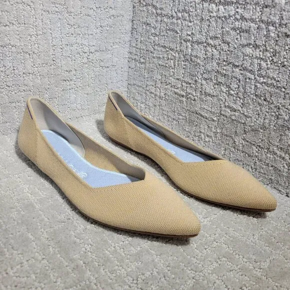 Rothy's The Merino Collection Camel Pointed Flat Slip on Shoes Womens Size 11 US