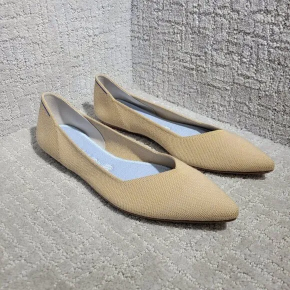Rothy's The Merino Collection Camel Pointed Flat Slip on Shoes Womens Size 11 US