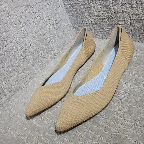 Rothy's The Merino Collection Camel Pointed Flat Slip on Shoes Womens Size 11 US