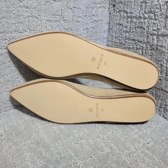 Rothy's The Merino Collection Camel Pointed Flat Slip on Shoes Womens Size 11 US