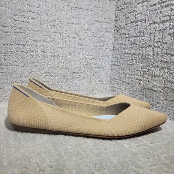Rothy's The Merino Collection Camel Pointed Flat Slip on Shoes Womens Size 11 US