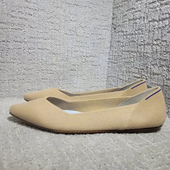 Rothy's The Merino Collection Camel Pointed Flat Slip on Shoes Womens Size 11 US