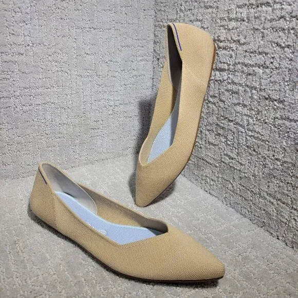 Rothy's The Merino Collection Camel Pointed Flat Slip on Shoes Womens Size 11 US
