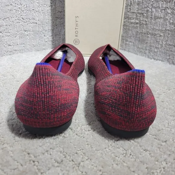 Rothys The Point Crimson Heather Retired Pointy Toe Slip on Shoes Multiple Sizes