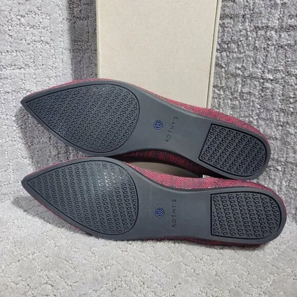 Rothys The Point Crimson Heather Retired Pointy Toe Slip on Shoes Multiple Sizes