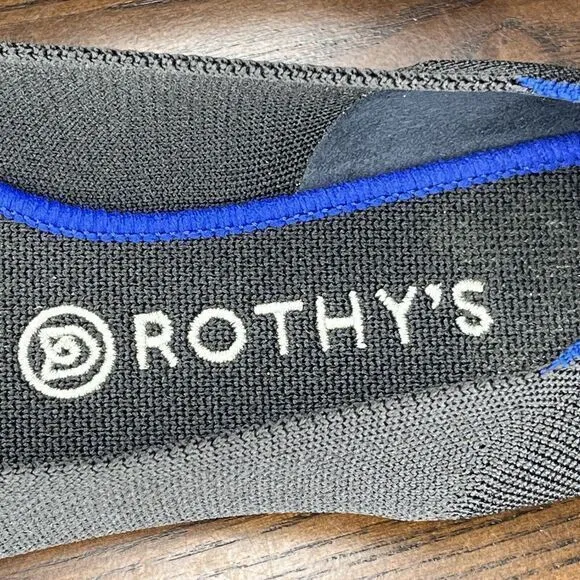 Rothy's The‎ Point Flat Shoes Women's 9.5 Black  Knit Washable Slip On Loafers