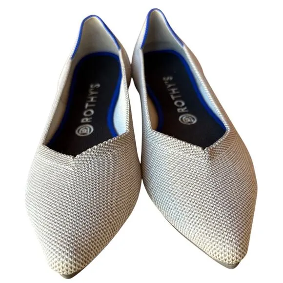 Rothy's The Point Light Gray Slip On Knit Flats size 9.5