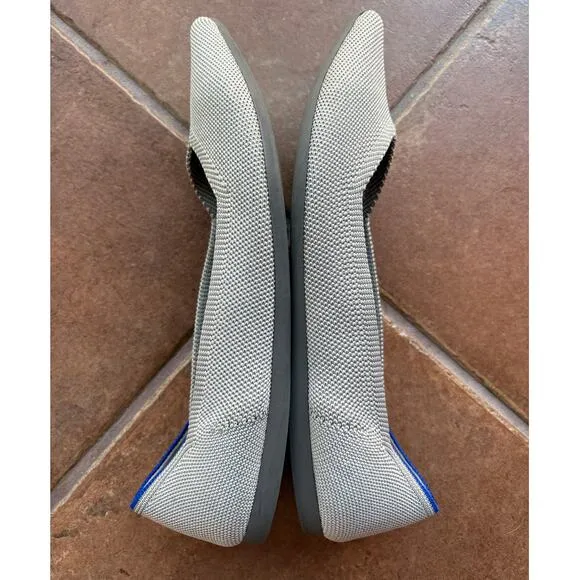 Rothy's The Point Light Gray Slip On Knit Flats size 9.5