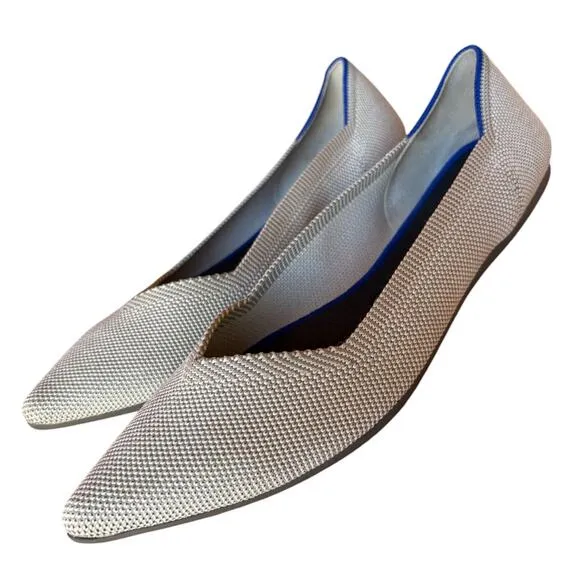 Rothy's The Point Light Gray Slip On Knit Flats size 9.5