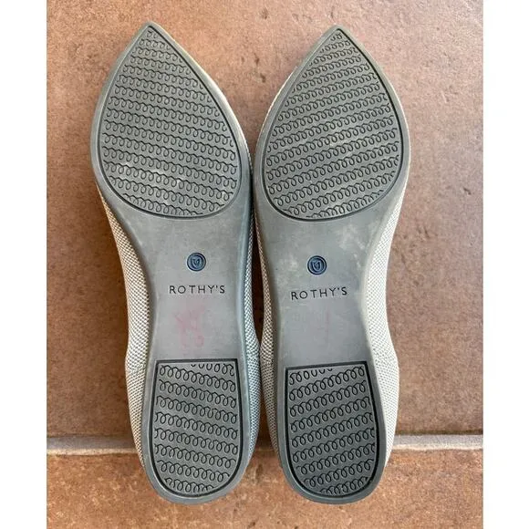Rothy's The Point Light Gray Slip On Knit Flats size 9.5