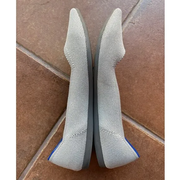 Rothy's The Point Light Gray Slip On Knit Flats size 9.5